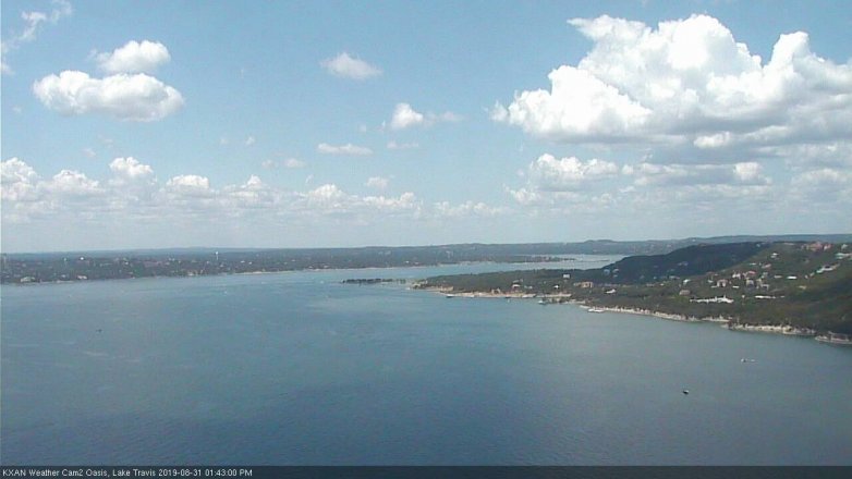 Lake Travis webcam, August 31, 2019 12:45 PM CT