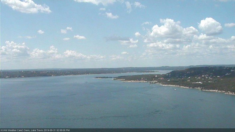 Lake Travis webcam, August 31, 2019 1:10 PM CT
