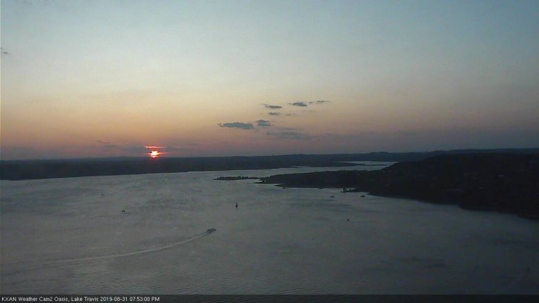 Lake Travis webcam, August 31, 2019 6:55 PM CT