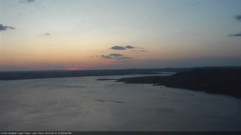 Lake Travis webcam, August 31, 2019 7:00 PM CT