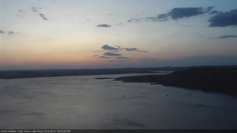 Lake Travis webcam, August 31, 2019 7:05 PM CT