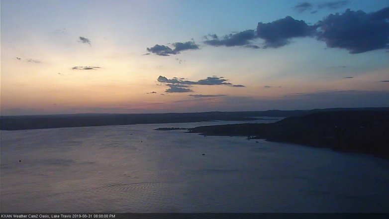 Lake Travis webcam, August 31, 2019 7:10 PM CT