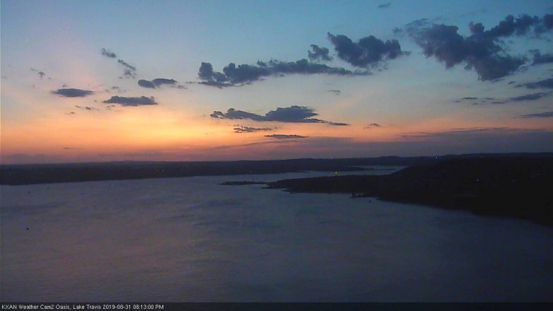 Lake Travis webcam, August 31, 2019 7:15 PM CT
