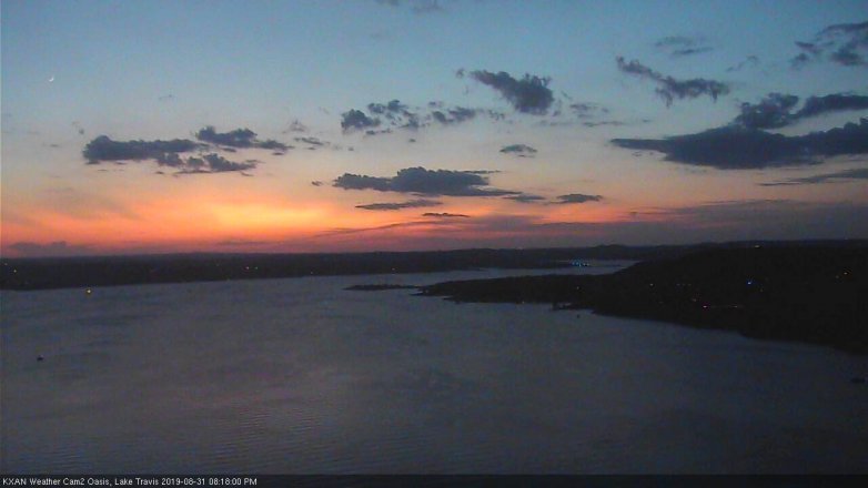Lake Travis webcam, August 31, 2019 7:20 PM CT