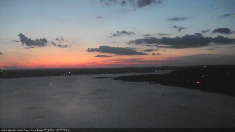 Lake Travis webcam, August 31, 2019 7:25 PM CT