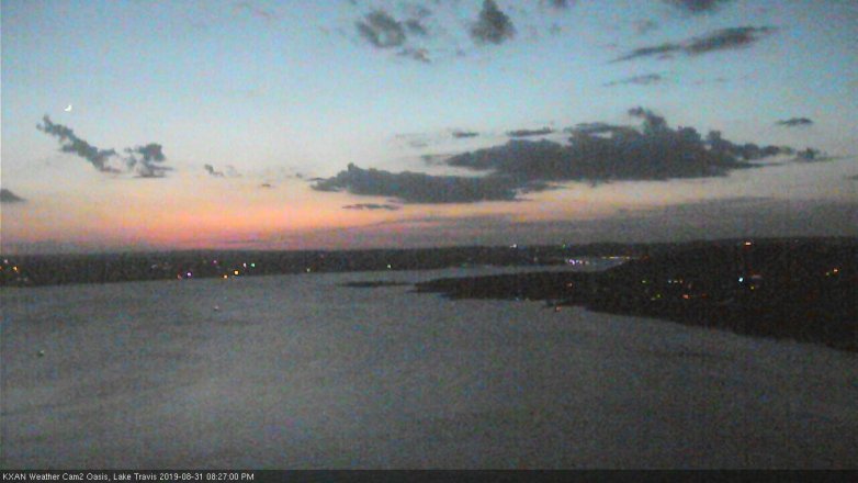 Lake Travis webcam, August 31, 2019 7:30 PM CT