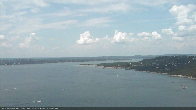 Lake Travis webcam, September 1, 2019 12:30 PM CT