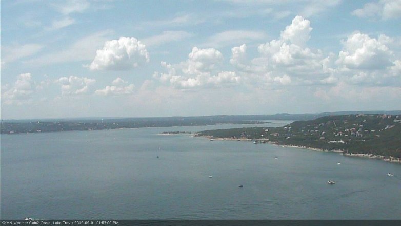 Lake Travis webcam, September 1, 2019 1:00 PM CT