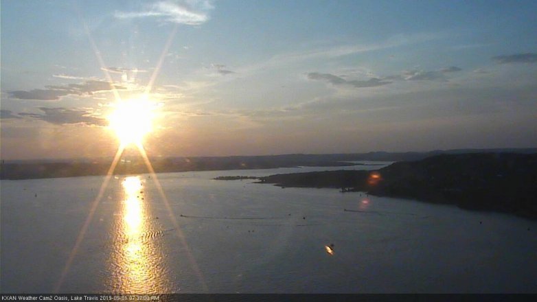 Lake Travis webcam, September 1, 2019 6:40 PM CT