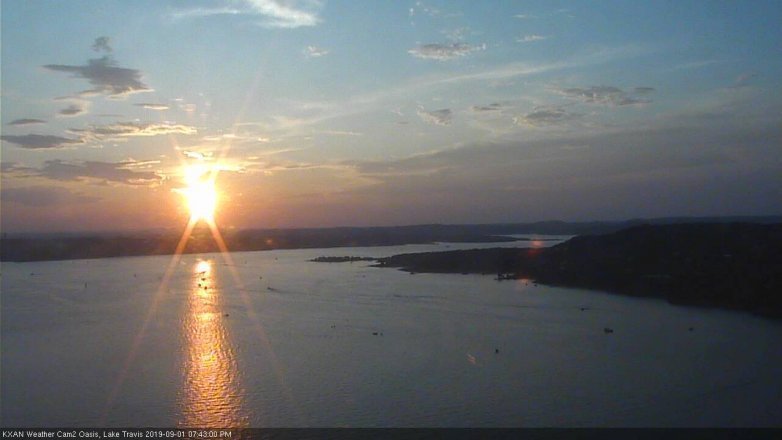 Lake Travis webcam, September 1, 2019 6:45 PM CT