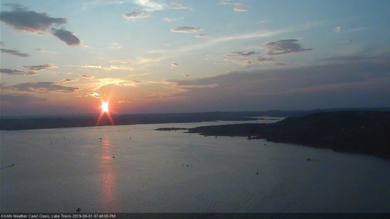 Lake Travis webcam, September 1, 2019 6:50 PM CT