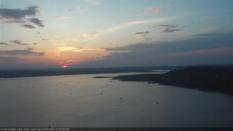 Lake Travis webcam, September 1, 2019 6:55 PM CT