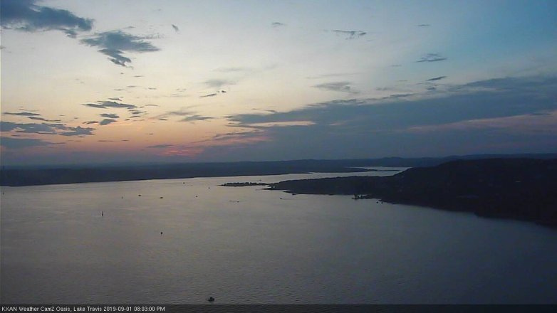 Lake Travis webcam, September 1, 2019 7:05 PM CT