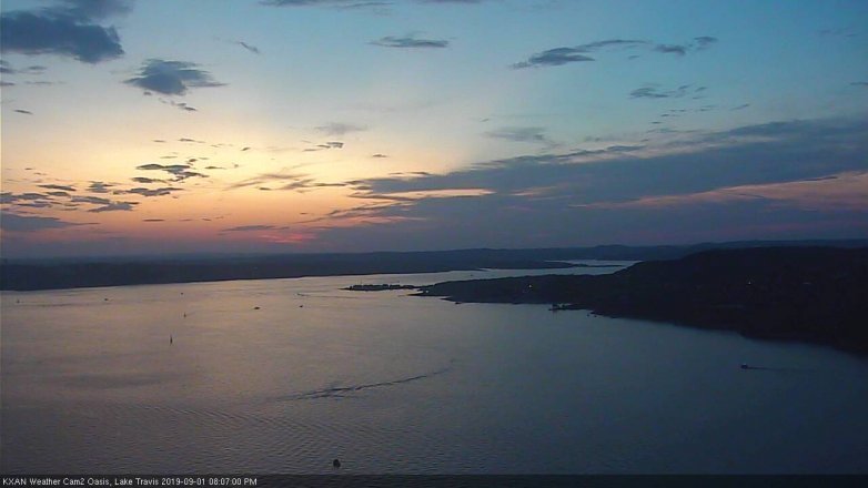 Lake Travis webcam, September 1, 2019 7:10 PM CT
