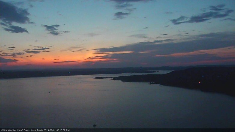 Lake Travis webcam, September 1, 2019 7:15 PM CT