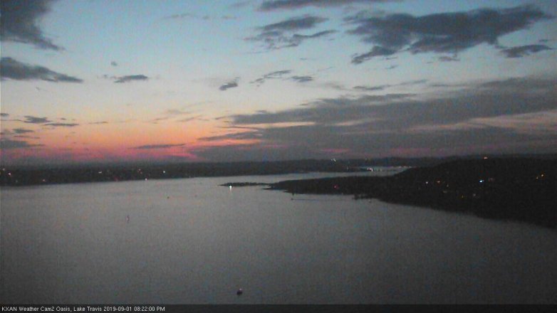 Lake Travis webcam, September 1, 2019 7:25 PM CT