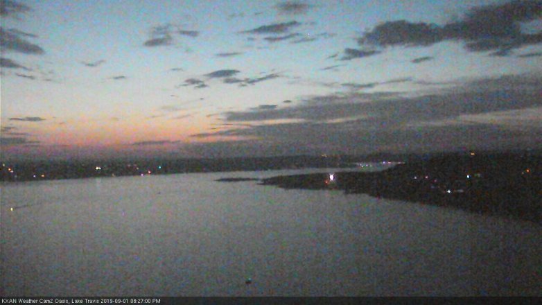 Lake Travis webcam, September 1, 2019 7:30 PM CT