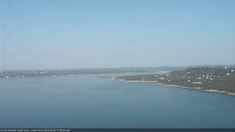 Lake Travis webcam, September 2, 2019 9:10 AM CT