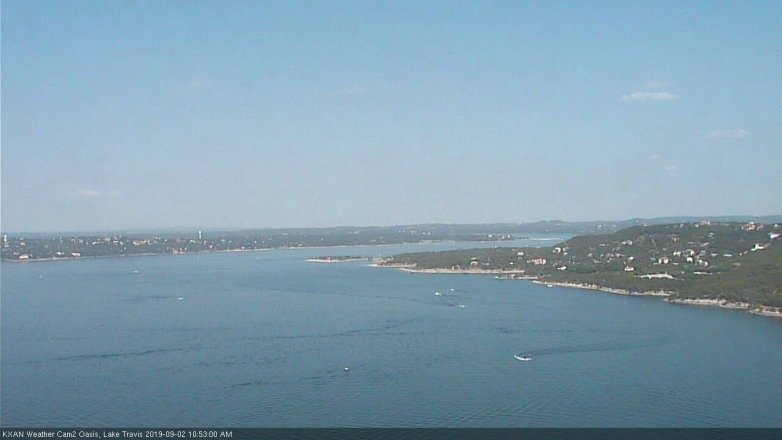 Lake Travis webcam, September 2, 2019 9:55 AM CT