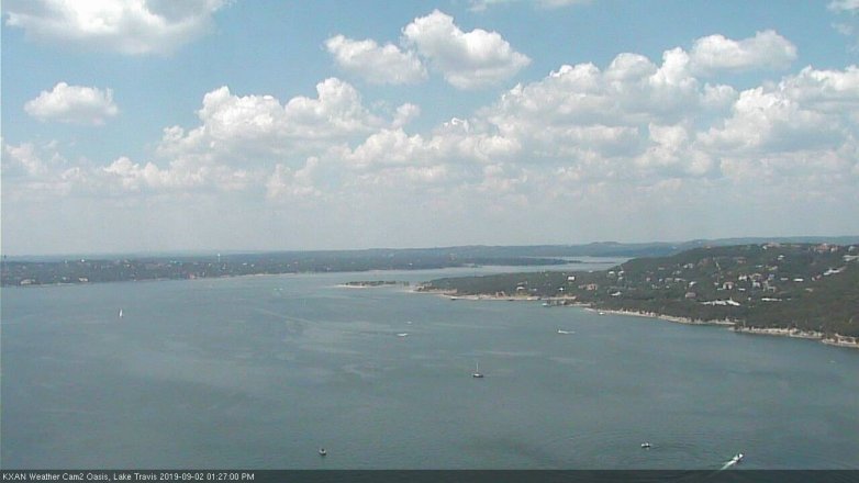 Lake Travis webcam, September 2, 2019 12:30 PM CT