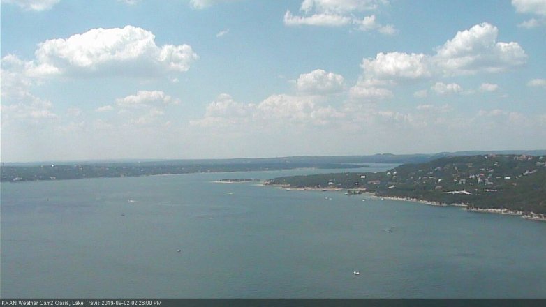 Lake Travis webcam, September 2, 2019 1:30 PM CT