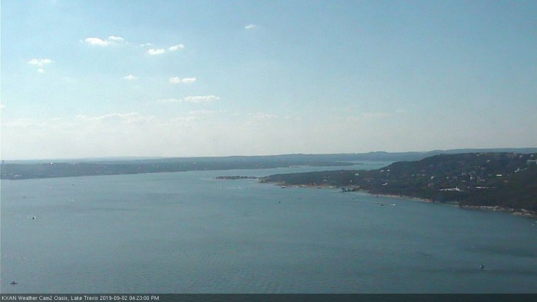 Lake Travis webcam, September 2, 2019 3:25 PM CT