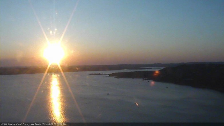 Lake Travis webcam, September 2, 2019 6:40 PM CT