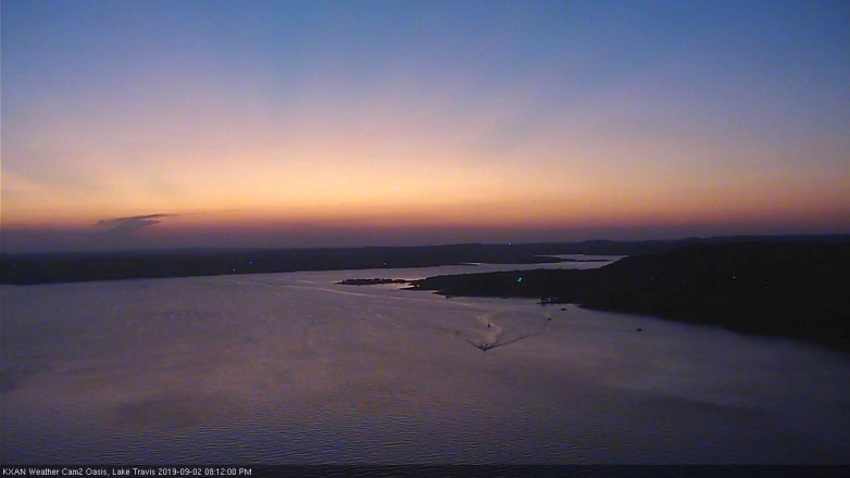 Lake Travis webcam, September 2, 2019 7:15 PM CT