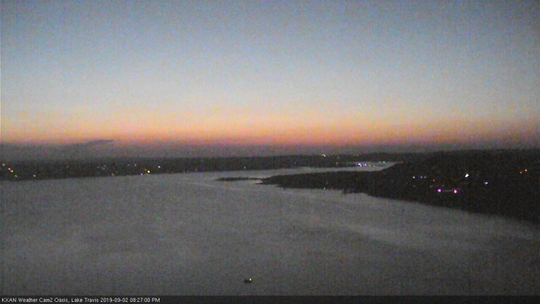 Lake Travis webcam, September 2, 2019 7:30 PM CT