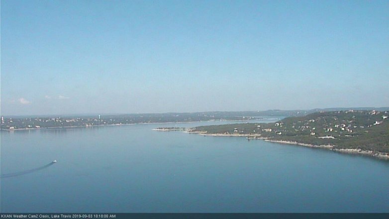 Lake Travis webcam, September 3, 2019 9:20 AM CT