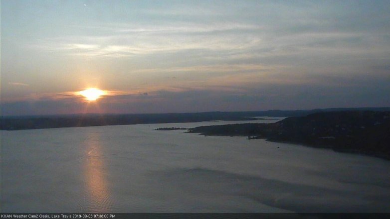 Lake Travis webcam, September 3, 2019 6:40 PM CT