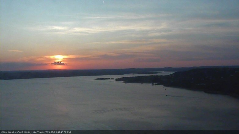 Lake Travis webcam, September 3, 2019 6:45 PM CT