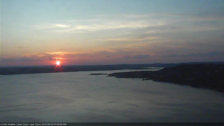 Lake Travis webcam, September 3, 2019 6:50 PM CT