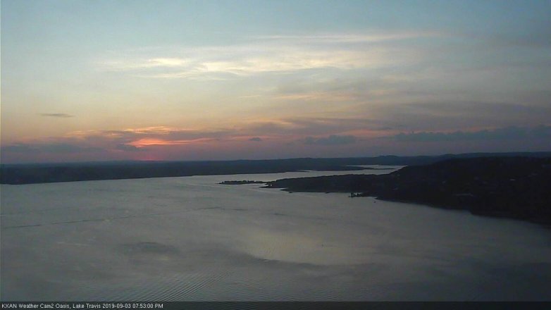 Lake Travis webcam, September 3, 2019 6:55 PM CT