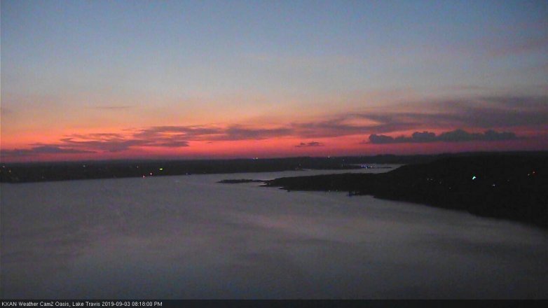 Lake Travis webcam, September 3, 2019 7:20 PM CT
