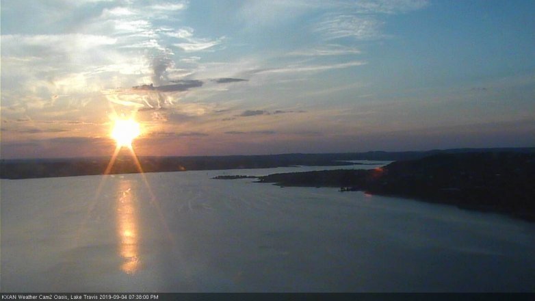 Lake Travis webcam, September 4, 2019 6:40 PM CT