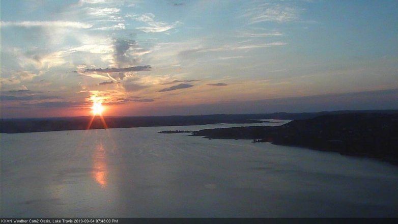 Lake Travis webcam, September 4, 2019 6:45 PM CT