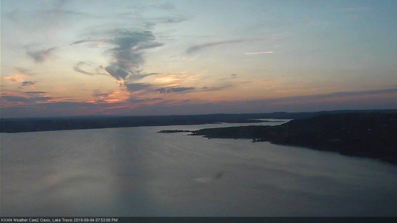 Lake Travis webcam, September 4, 2019 6:55 PM CT