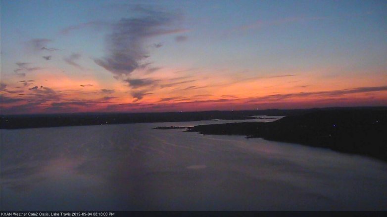 Lake Travis webcam, September 4, 2019 7:15 PM CT