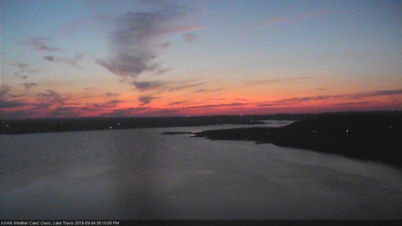 Lake Travis webcam, September 4, 2019 7:20 PM CT