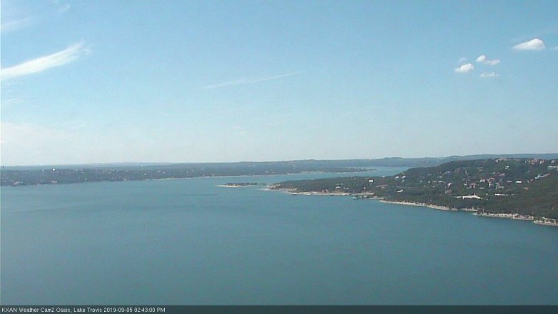 Lake Travis webcam, September 5, 2019 1:45 PM CT
