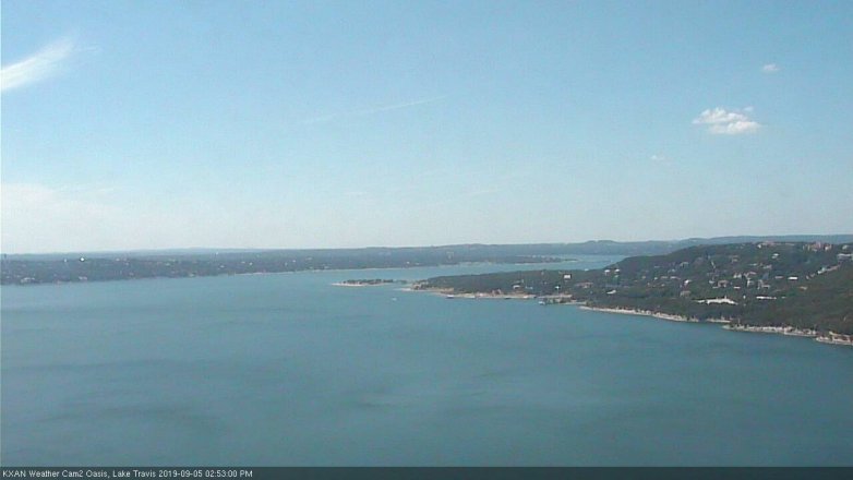 Lake Travis webcam, September 5, 2019 1:55 PM CT