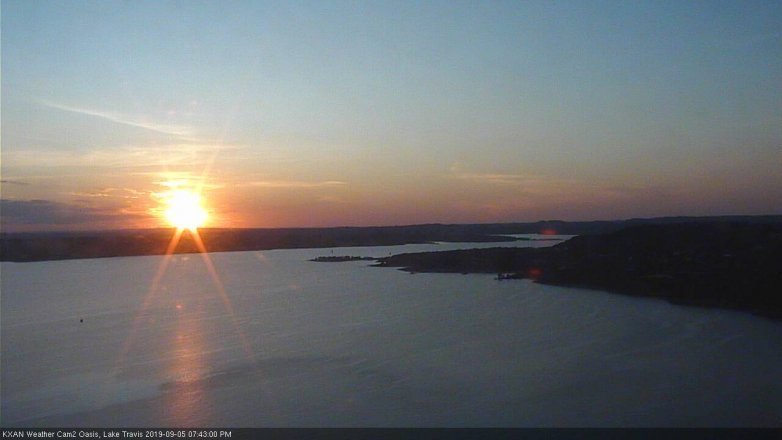 Lake Travis webcam, September 5, 2019 6:45 PM CT