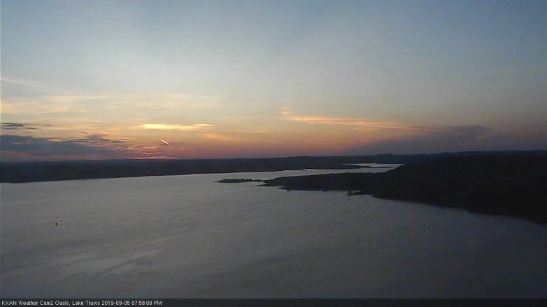 Lake Travis webcam, September 5, 2019 7:00 PM CT