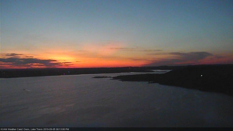 Lake Travis webcam, September 5, 2019 7:15 PM CT