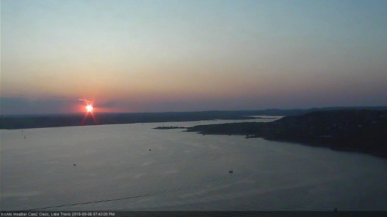 Lake Travis webcam, September 6, 2019 6:45 PM CT
