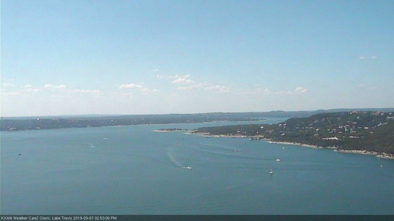 Lake Travis webcam, September 7, 2019 1:55 PM CT