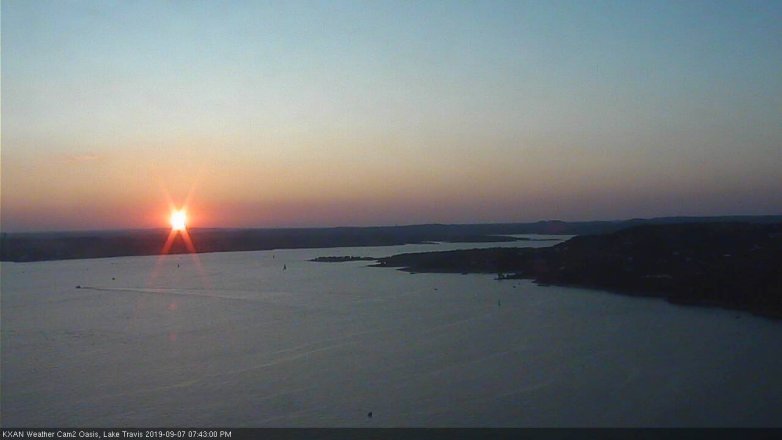 Lake Travis webcam, September 7, 2019 6:45 PM CT