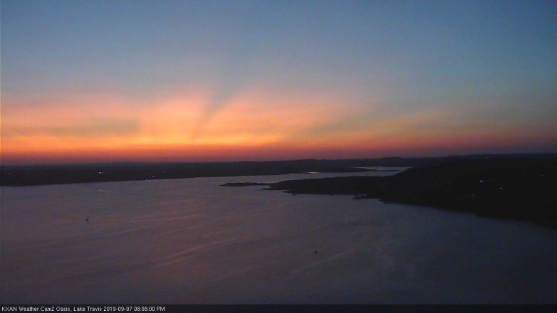 Lake Travis webcam, September 7, 2019 7:10 PM CT