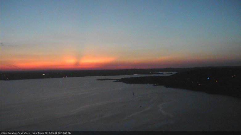 Lake Travis webcam, September 7, 2019 7:15 PM CT